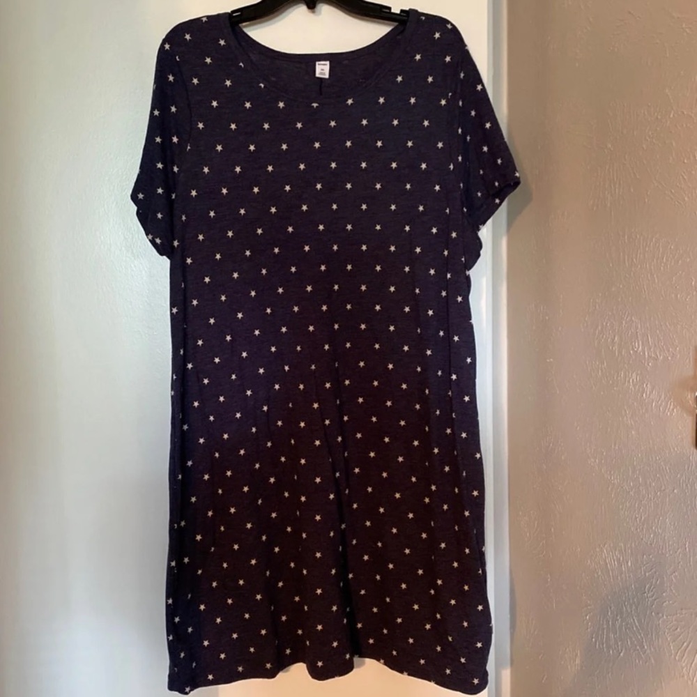 2/$15 PLUS Old Navy XXL Blue Dress Short Sleeve